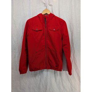 Empyre red canvas jacket lightweight women's size small zip closure E4